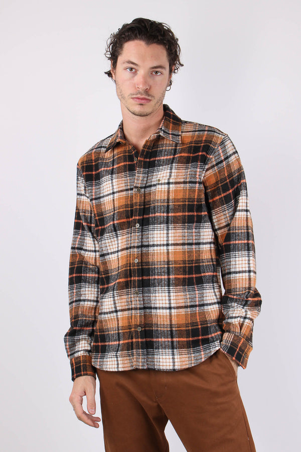 Camicia Flanella Taschino Quad Bruciato/nero-2