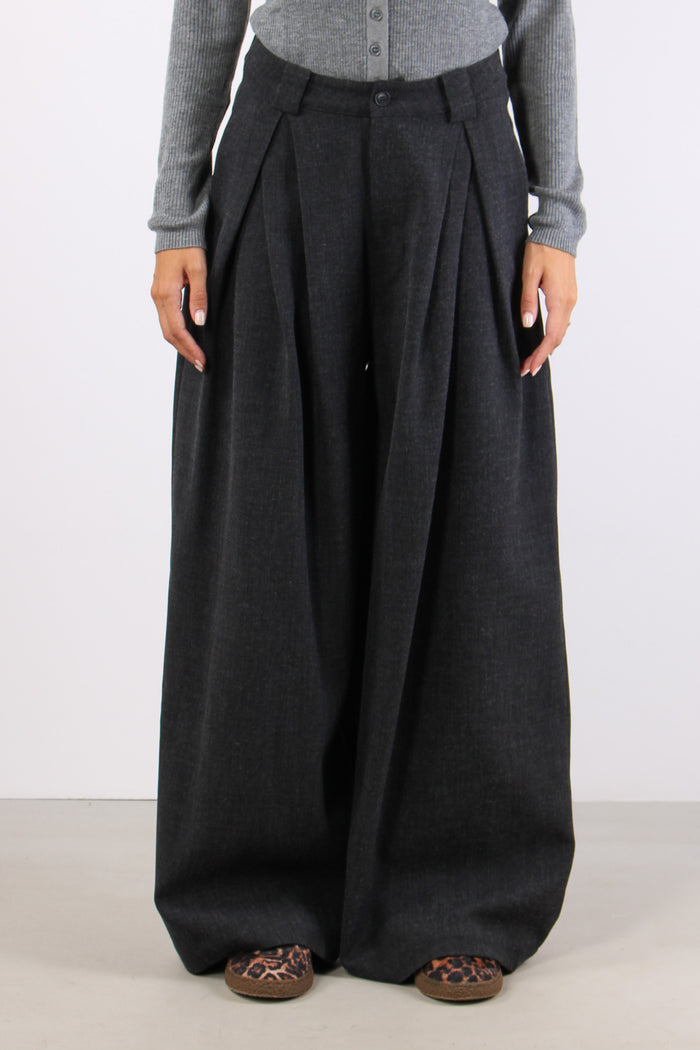 Pantalone Lana Maxi Pences Grigio-2