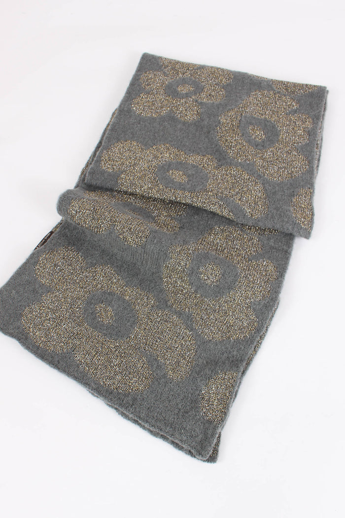 Sciarpa Fiori Grigio Scuro-4