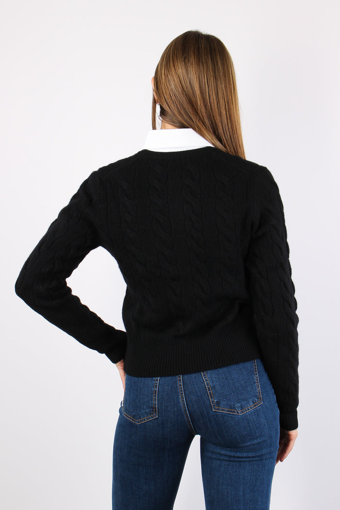 Cardigan Basico Logo Polo Black-3