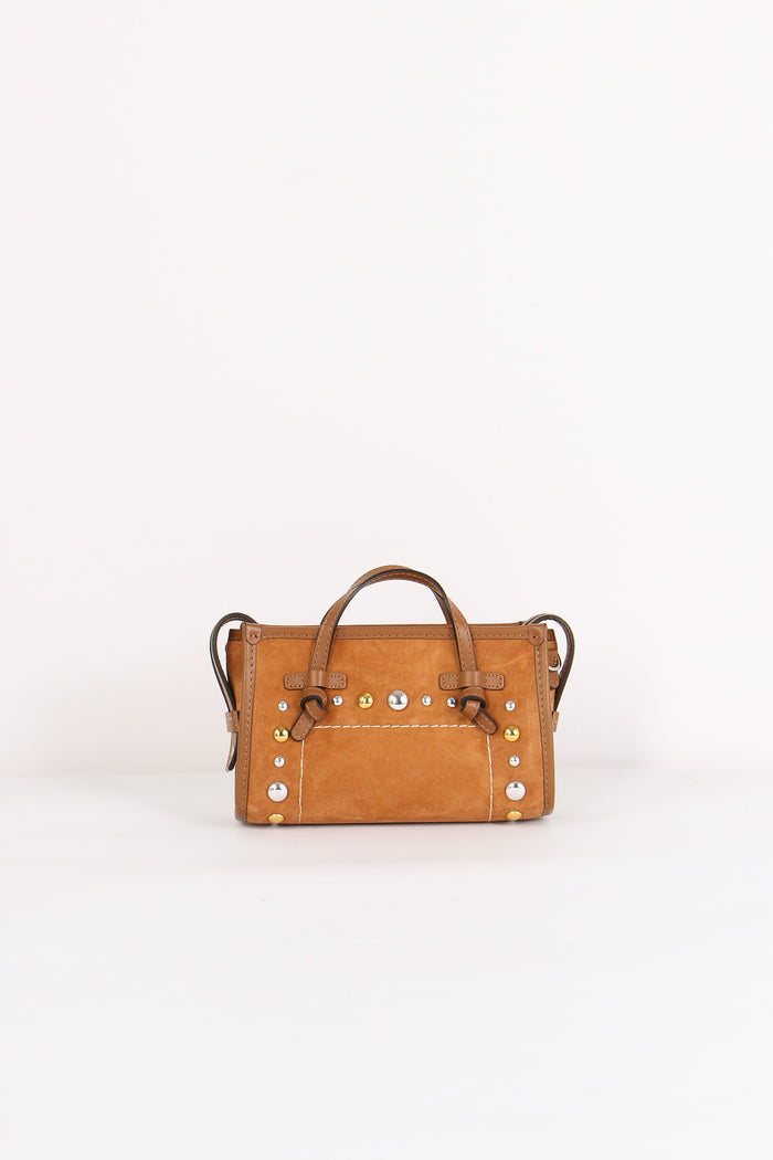 Mini Shopping Inserto Borchie Caramello