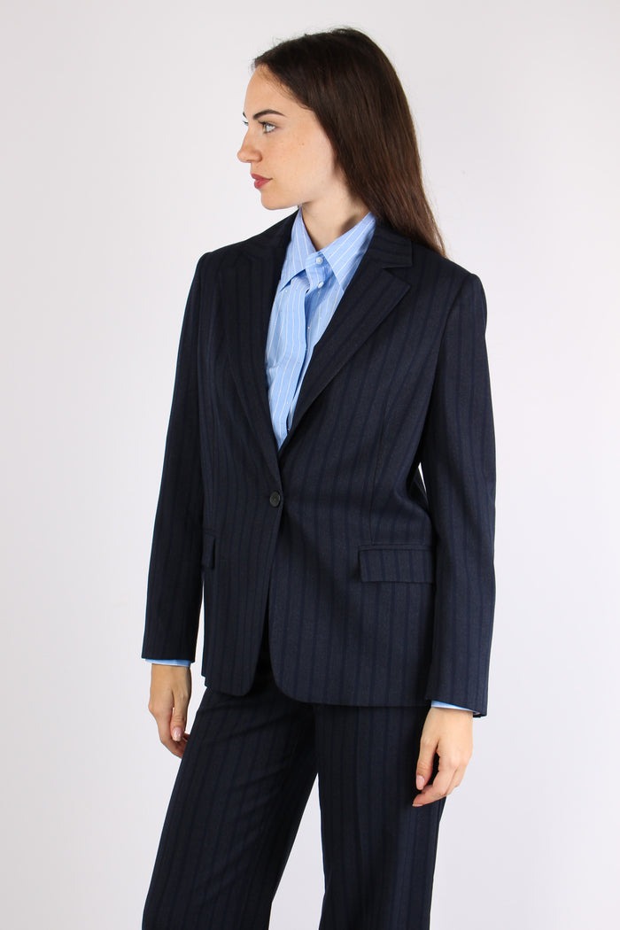 Giacca Gessata Blu/fango-7