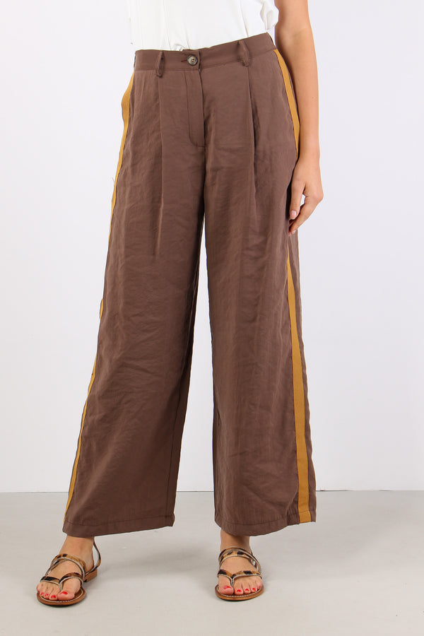 Pantalone Banda Gros Laterale Cacao-2