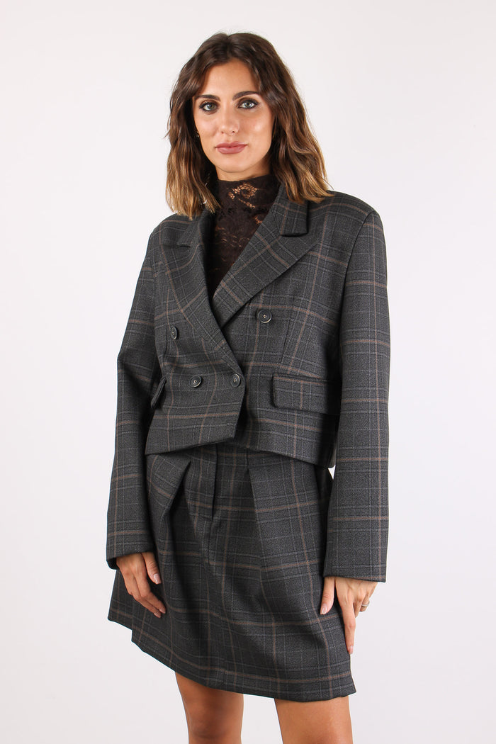 Giacca Spencer Quadro Grigio/ruggine-2