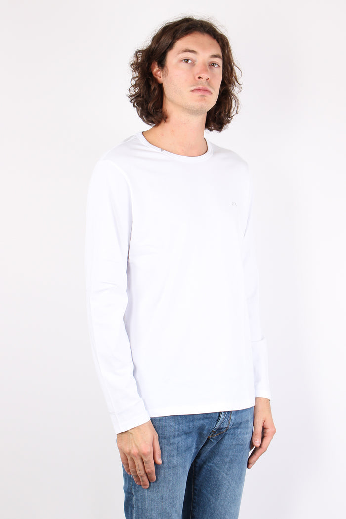 T-shirt Basica Manica Lunga Bianco-4