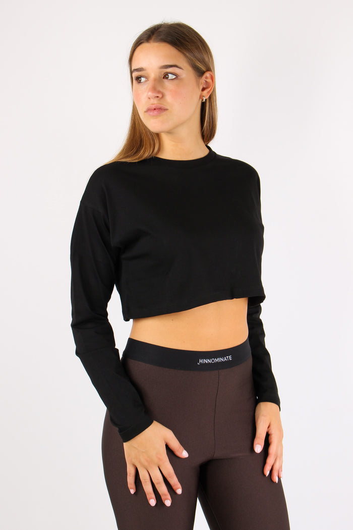 T-shirt Cropped M/l Nero-6