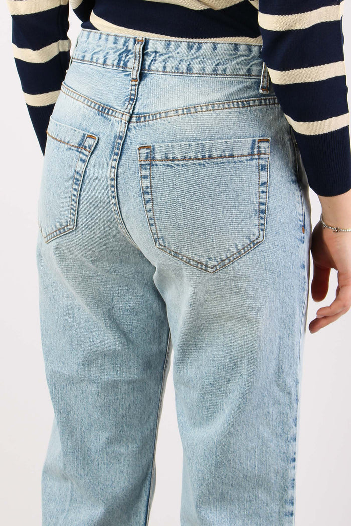 Denim Regular Risvolto Marmori Denim Chiaro-11