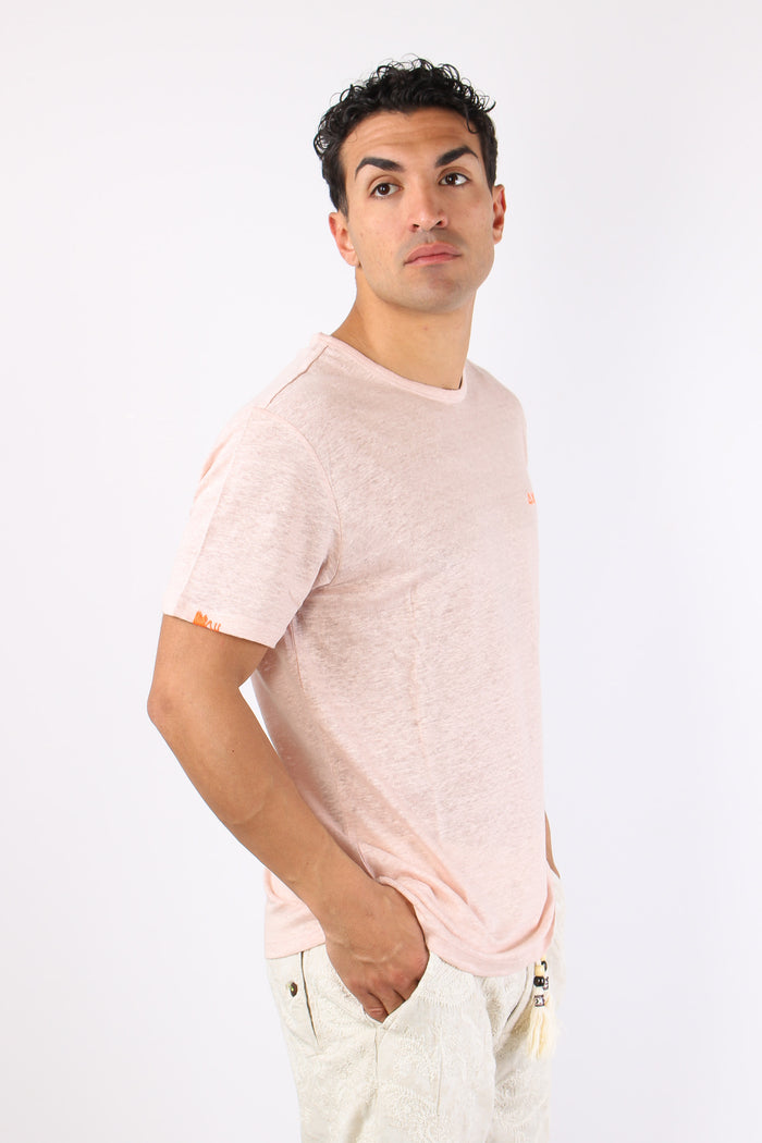 T-shirt Basica Lino Porcellana-6