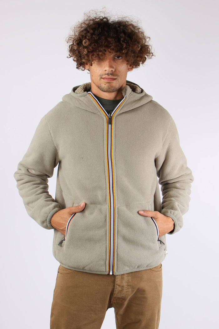 Felpa Teddy Reversibile Green Oak-5