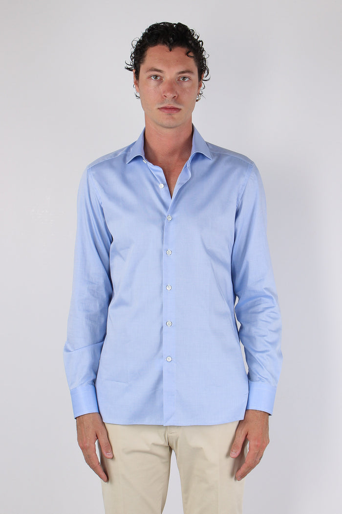Camicia Oxford Celeste-2