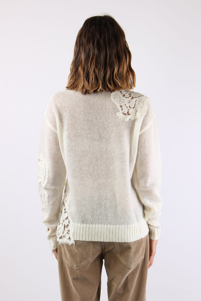 Maglia Inserto Pizzo Burro-4