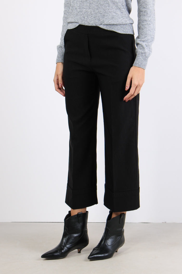 Pantalone Bengalina Cropped Nero-6