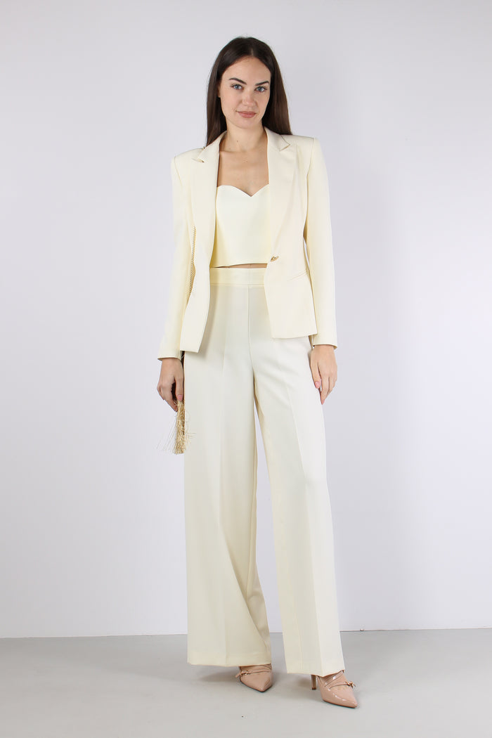 Pantalone Palazzo Tessuto Tecnico New Milk-5