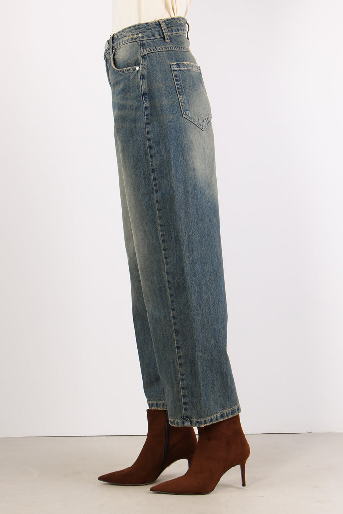 Denim Palazzo Lavaggio Te Blu Denim-9