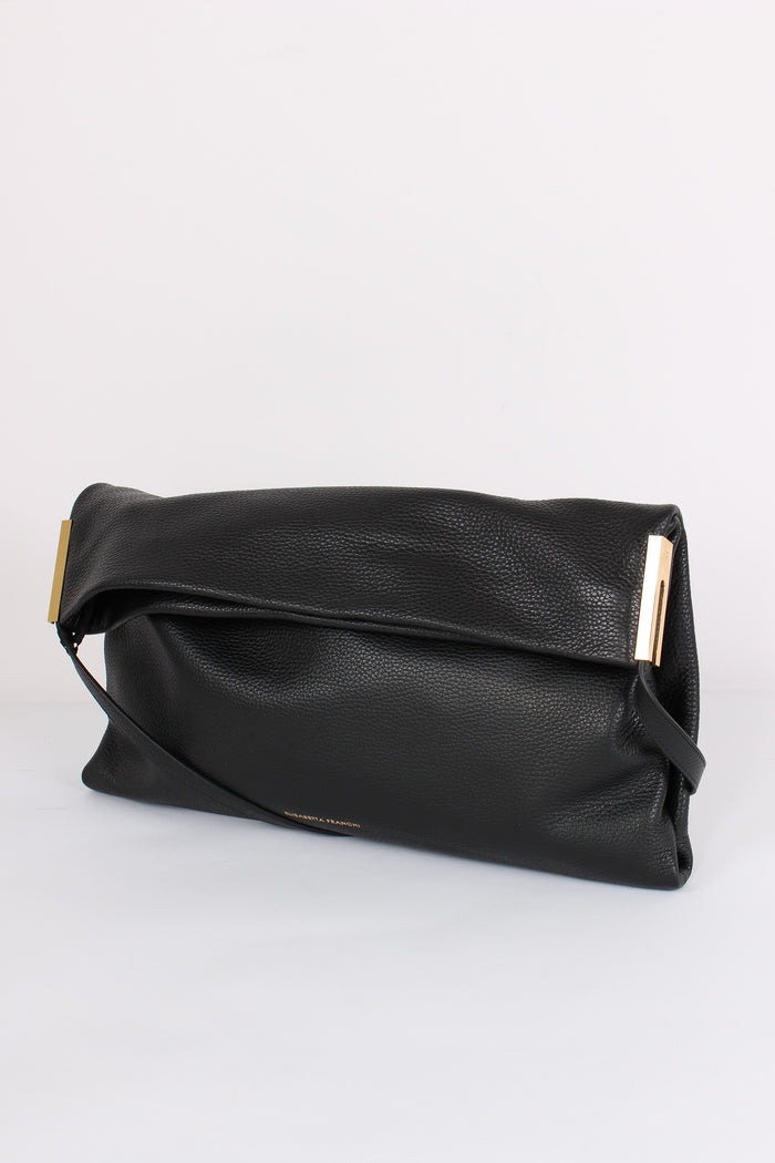Borsa Pelle Piegata Nero-3