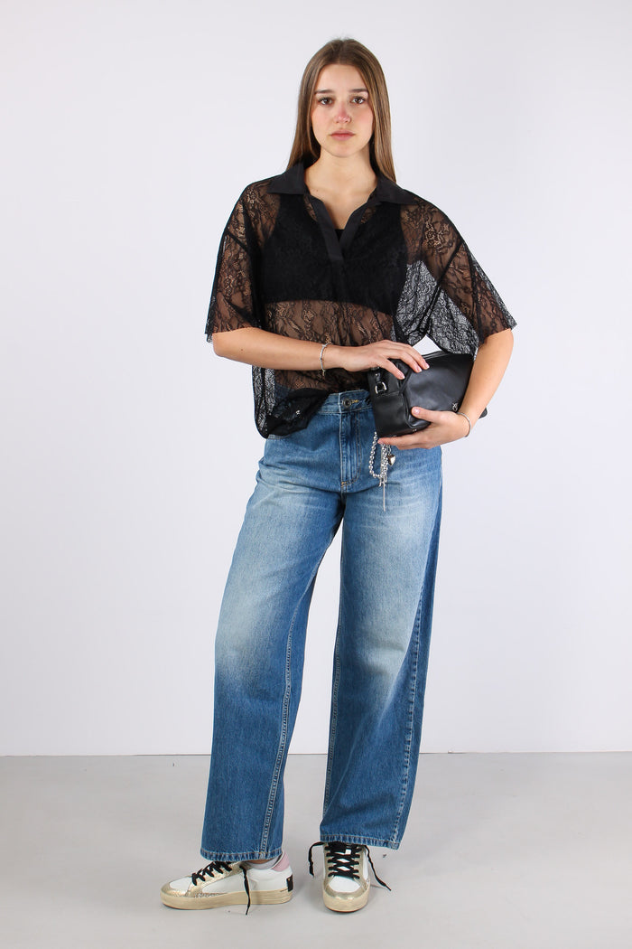 Polo Manica Corta Pizzo Nero-3