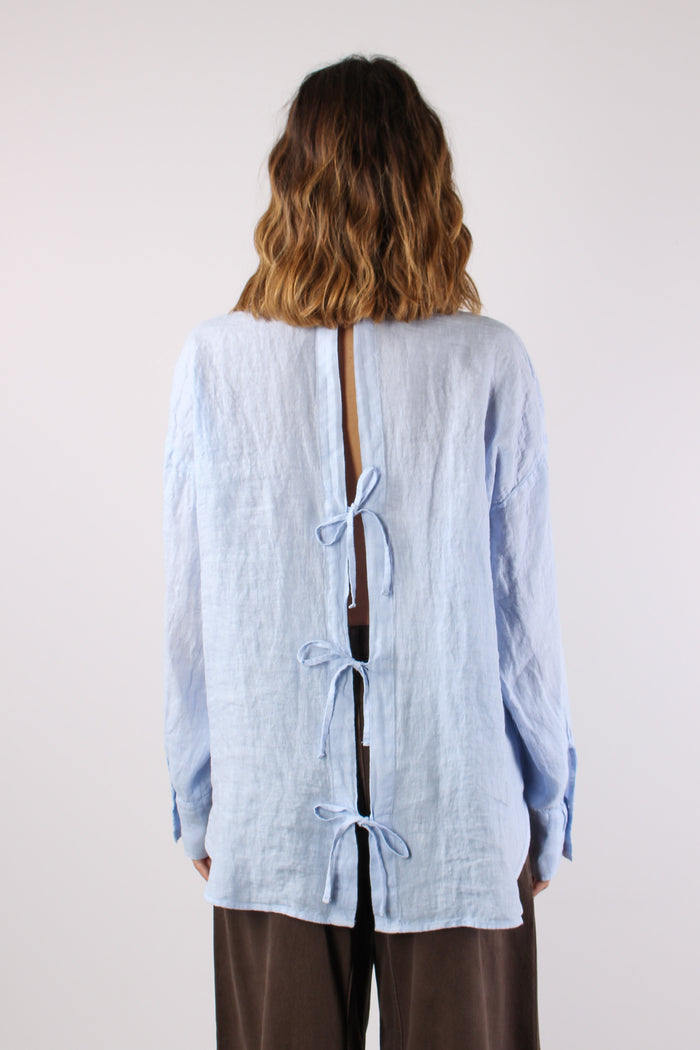 Camicia Lino Retro Fiocchi Azzurro-4