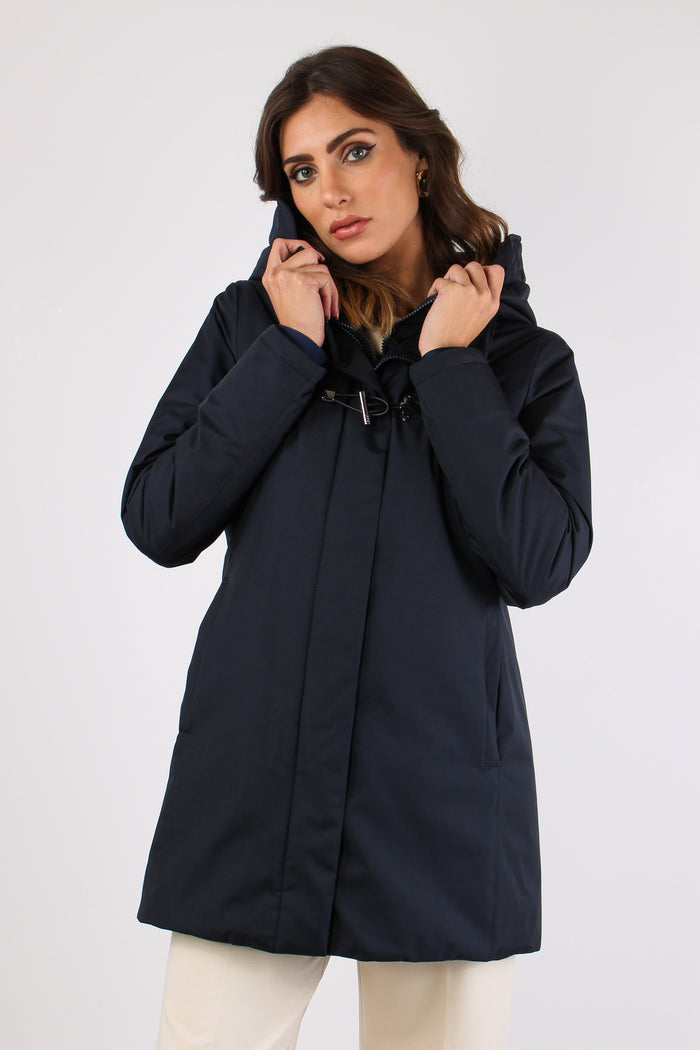 Cappotto Toggle Nylon Blu-4