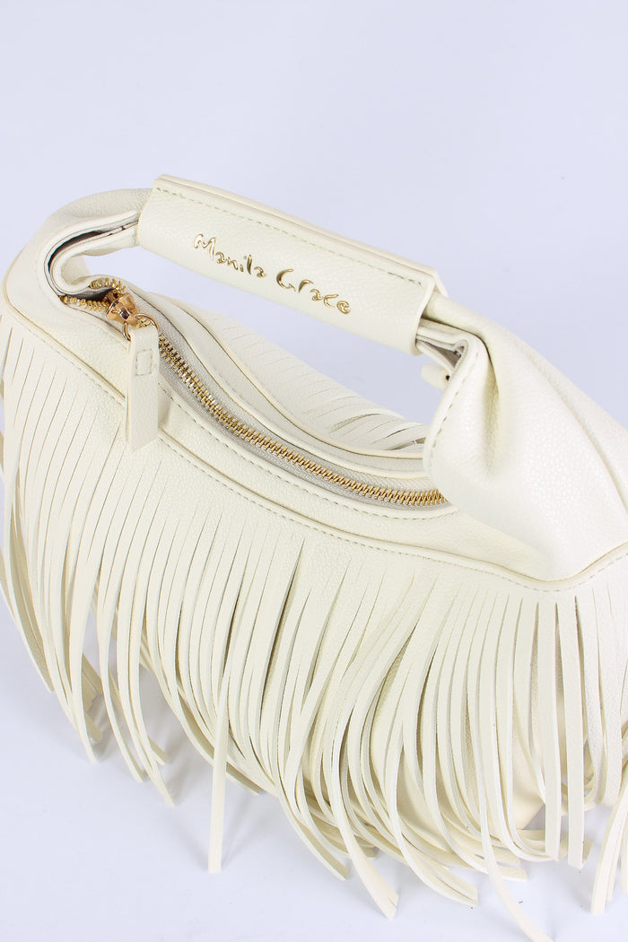 Sacca Mini Frange Off White-6
