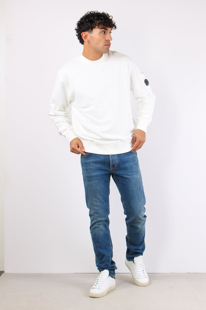 Felpa Girocollo Gauze White