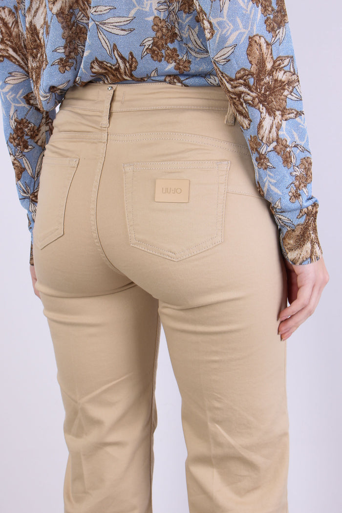 Pantalone Bottoni Laterali Cream Beige-10