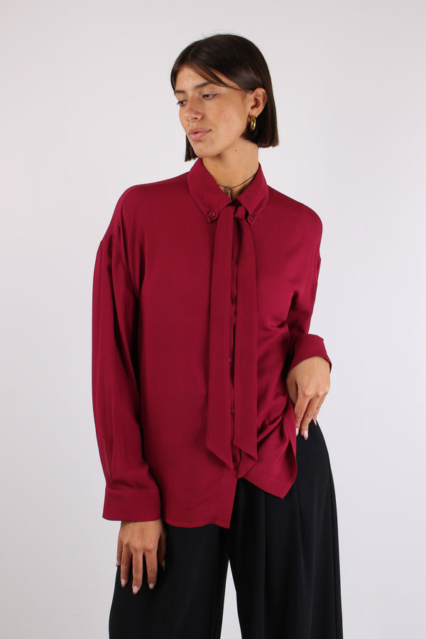 Camicia Viscosa Fusciacca Collo Scarlet