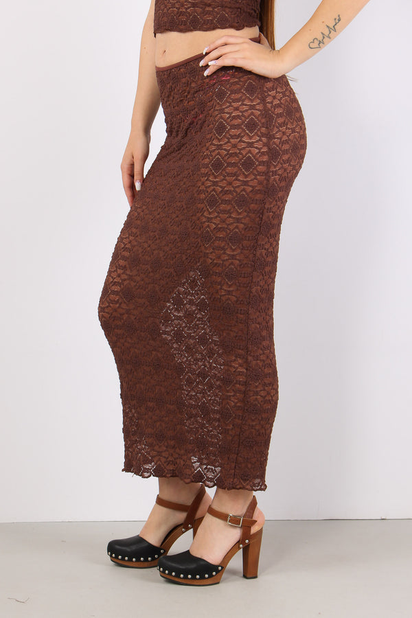Gonna Lunga Macrame Moro-2