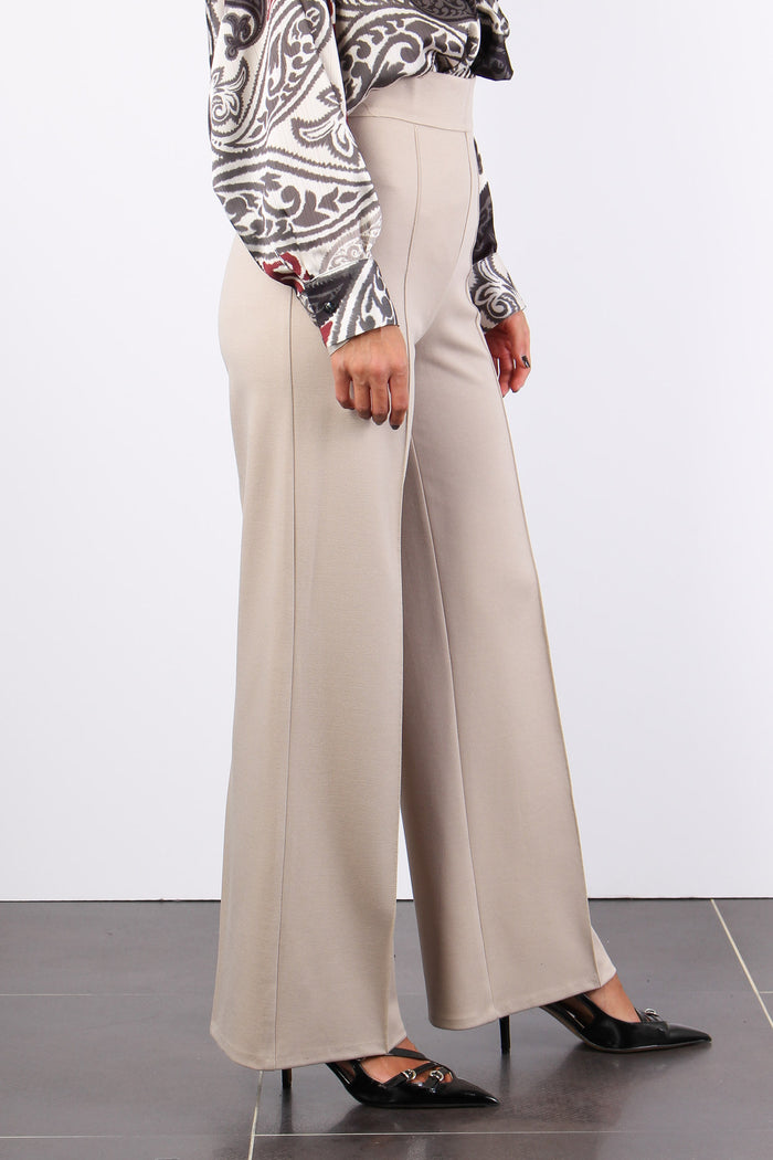 Pantalone Palazzo Twill Beige-6