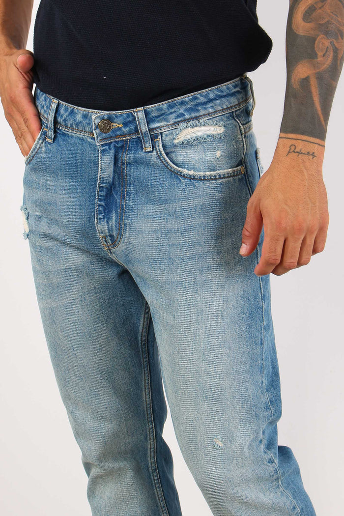 Denim Cropped Vita Bassa Denim Medio-5