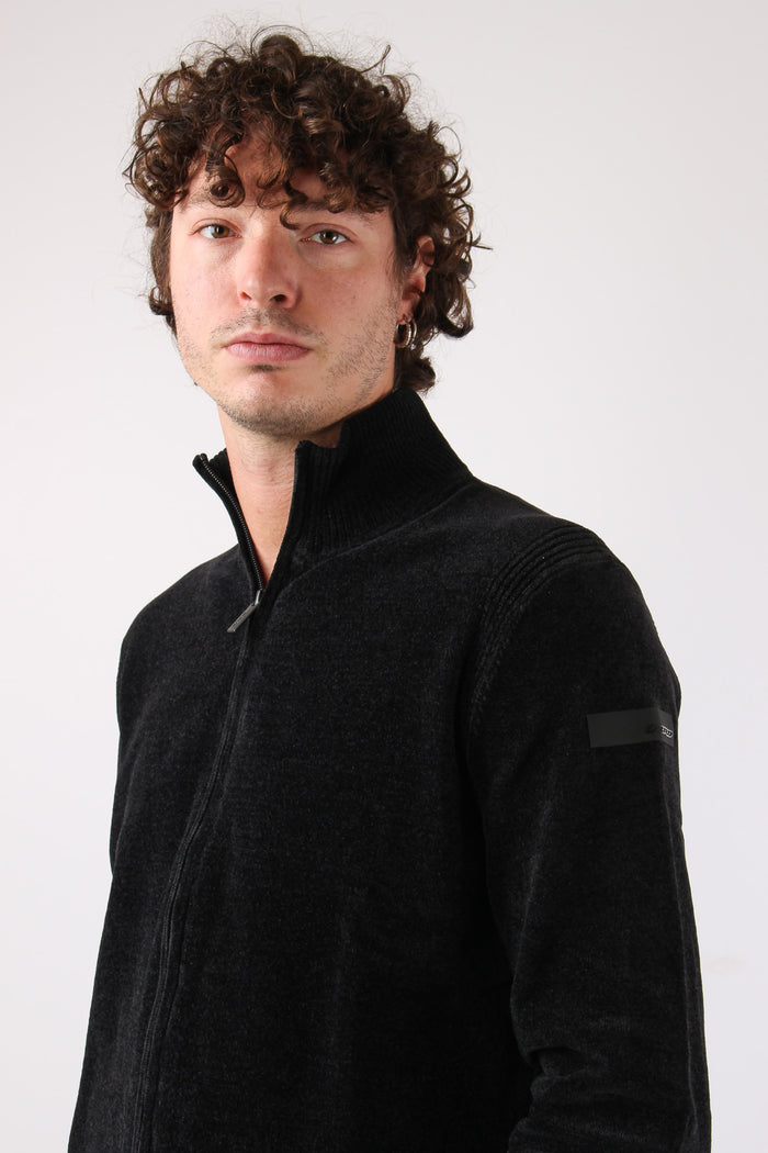 Maglia Zip Velluto Black-6