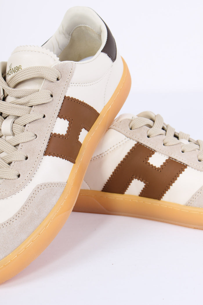 Sneaker Nappa Inserti Camoscio Avorio/beige-4