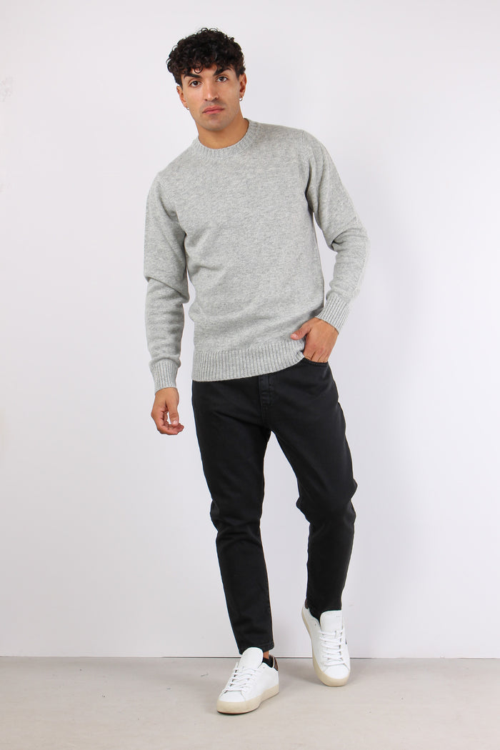 Maglia Girocollo Lambswool Ghiaccio-3