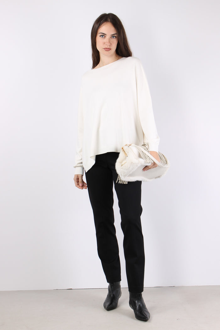 Maglia Girocollo Viscosa Off White