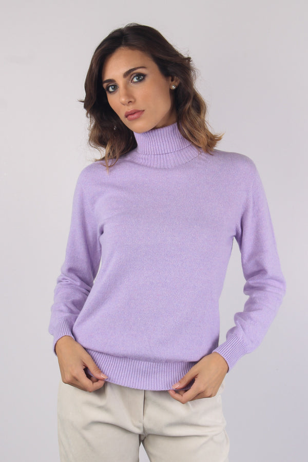 Collo Alto Misto Cashmere Lilla