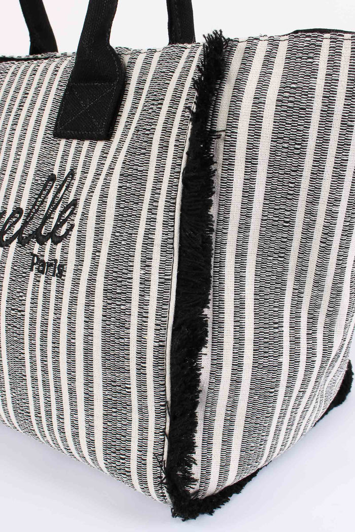 Maxi Tote Frange Riga Nero-5