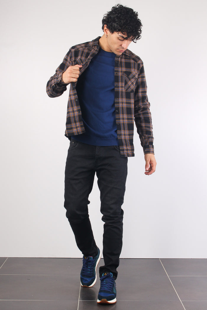 Camicia Texana Check Nero/beige-3