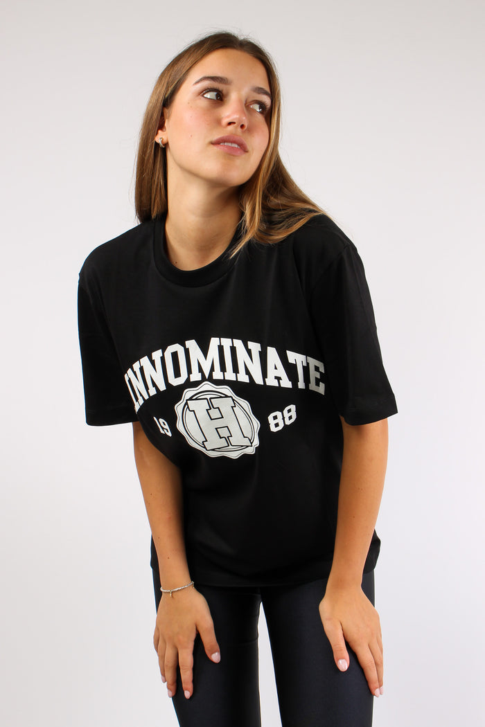 T-shirt Over College Nero-3