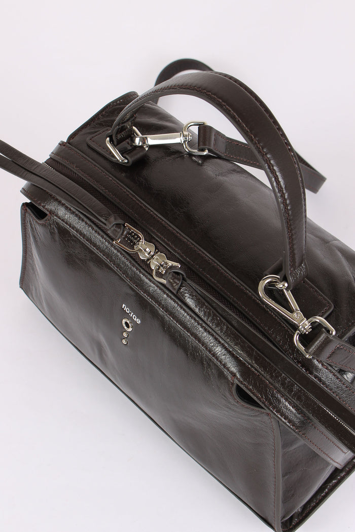 Trapezio Effetto Crinkle Dark Brown-4
