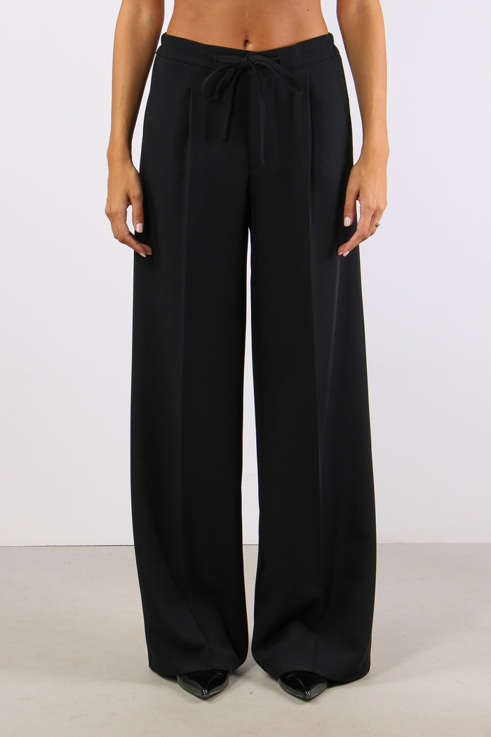Pantalone Palazzo Elastico Pen Nero-2