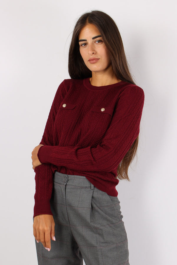 Jude Maglia Treccia Pattina Bordeuax
