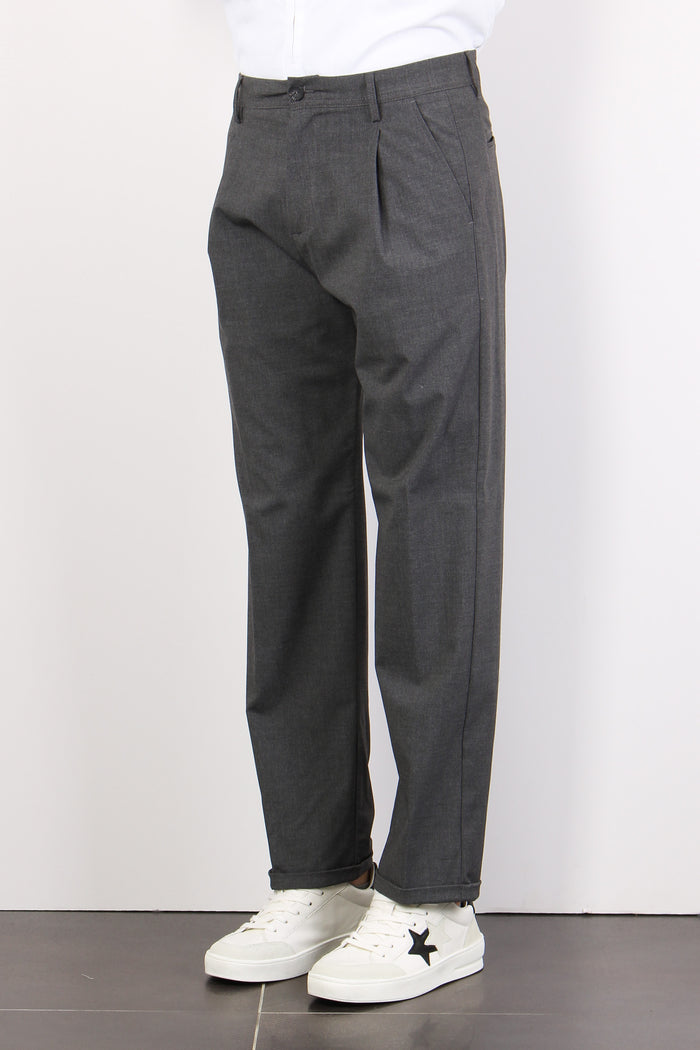 Mente Pantalone Dritto Pence Grigio-6