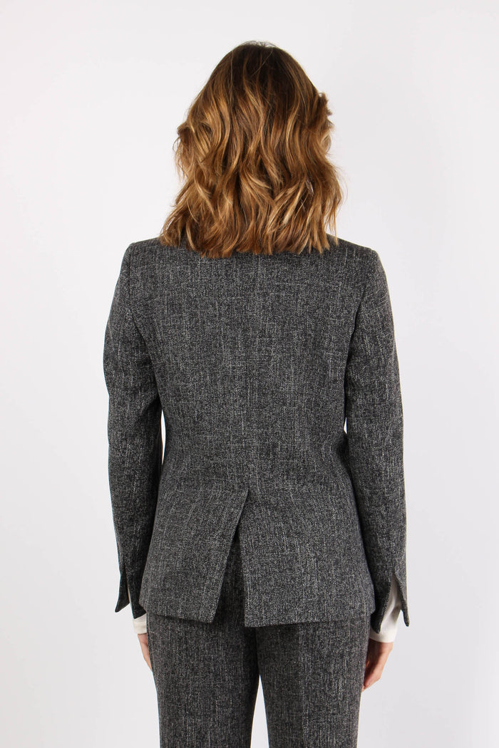 Giacca Tweed Stretch Nero-5