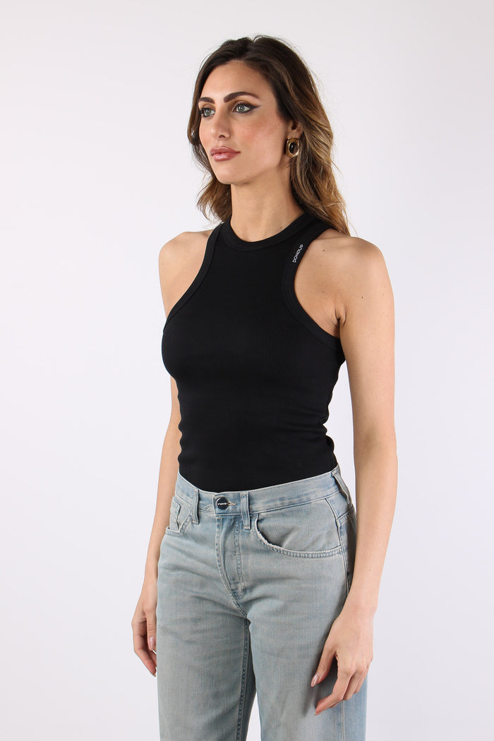 Canotta Cotone Logo Nero-5