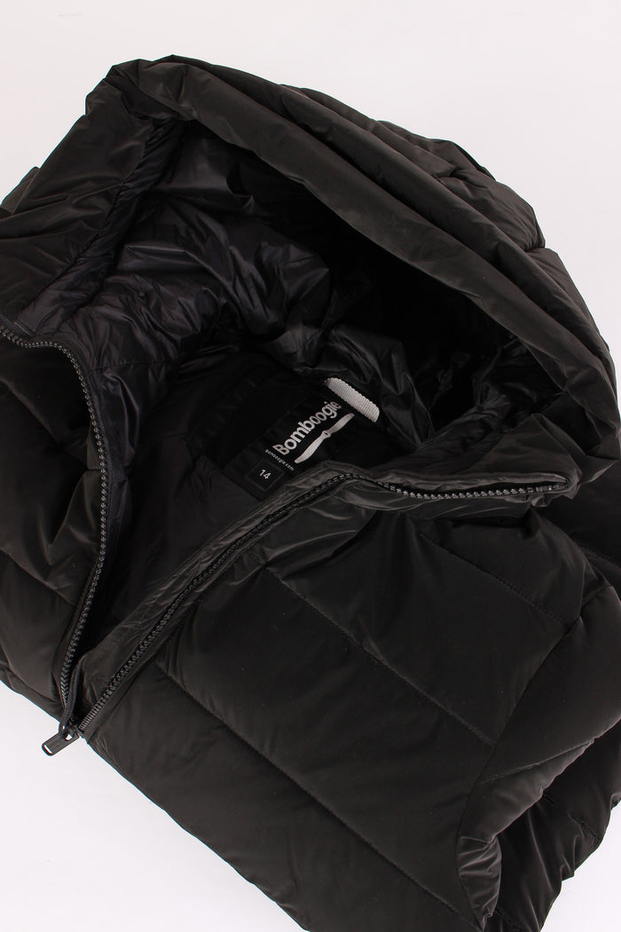 Cappa Imbottita Cappuccio Black-3