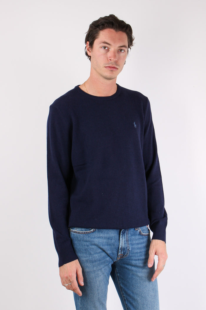 Maglia Girocollo Lambswool Pool Blue-7