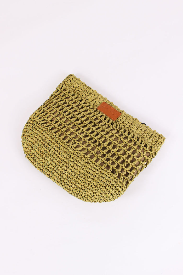 Maxi Pochette Rafia Verde-5