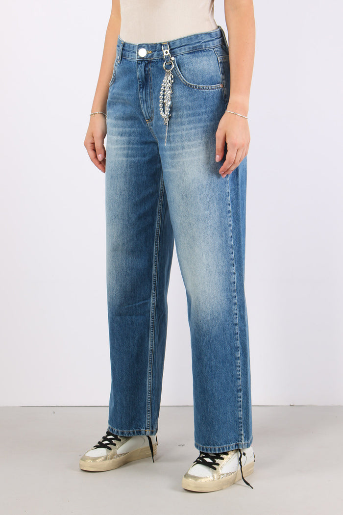 Jeans Gamba Dritta Charm Blu-4