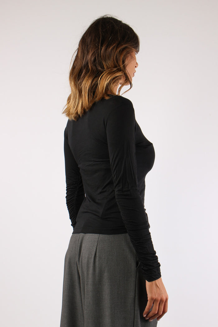 T-shirt Arriccio Manica Modal Nero-6