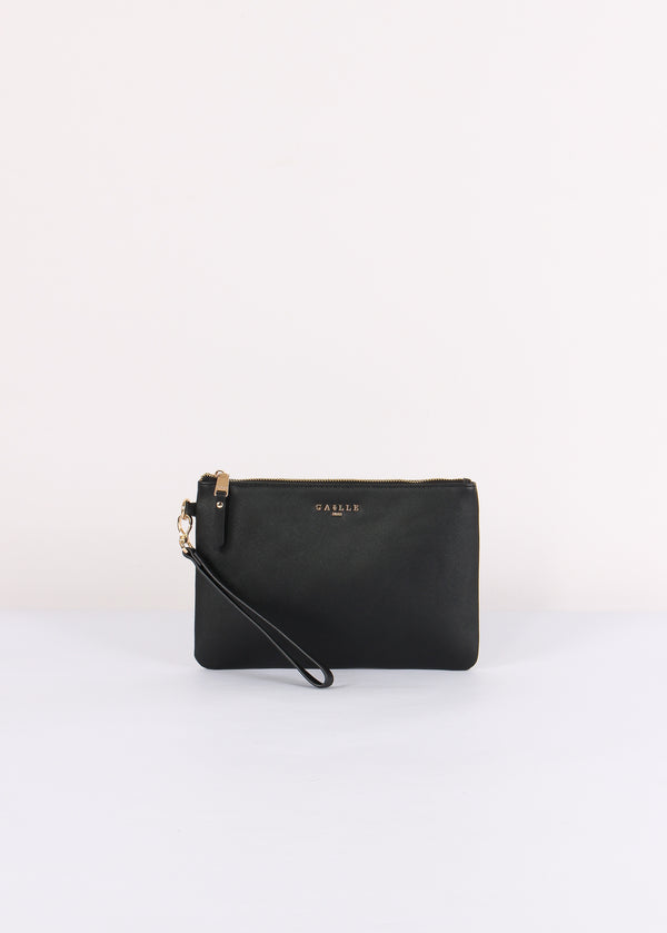 Pochette Saffiano Logo Nero