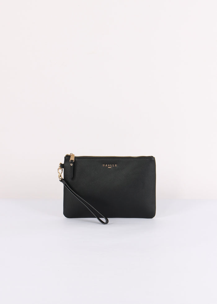 Pochette Saffiano Logo Nero